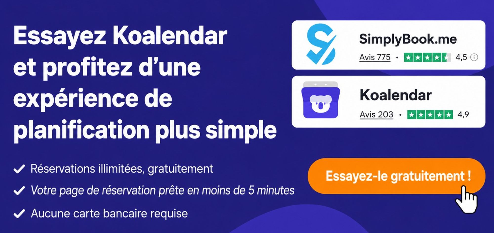 Koalendar est une solution de planification plus simple que Simplybookme
